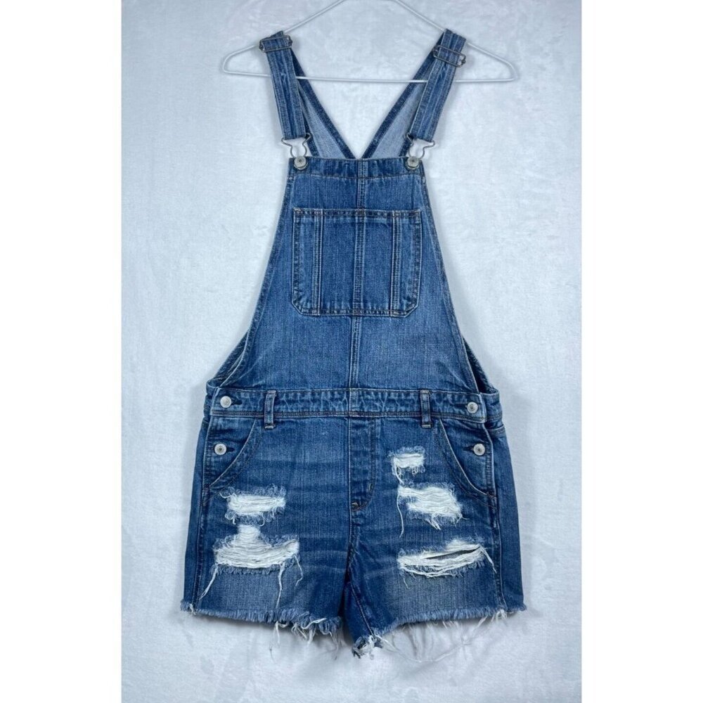 American Eagle Jean Overall Shorts Women’s Small Tomgirl Shortall Distressed